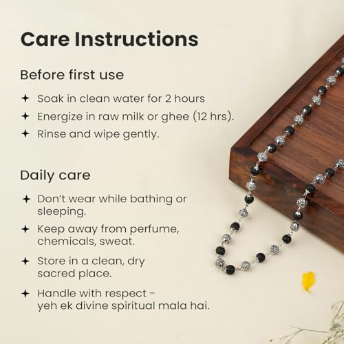 Image of Astrotalk OM Bead Karungali Mala Original 54 Beads | Karungali Malai with Silver OM Bead for Protection, Peace & Positive Energy | Spiritual Mala for Women & Men | Gift for Man & Woman