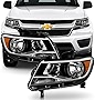 ACANII - For 2015-2022 Chevy Colorado Factory Style Crystal Headlights Headlamps Assembly Replacement Pair Left+Right