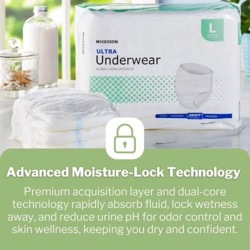 Image of McKesson Ultra Adult Incontinence Underwear, Heavy Absorbency, 58 in, 72 ct