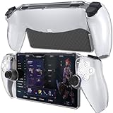 Picture of HEYSTOP Case for PlayStation 5 with Screen Protector Tempered Glass, PS5 Protective Case with Comfortable Ergonomic Grip, 6 Thumb Stick Caps (Clear)