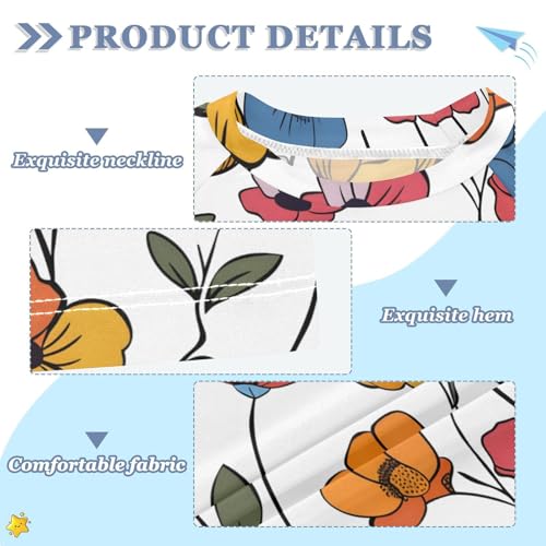 ALAZA Kids Rash Guard Girls Toddler Swim Shirts Short Sleeve Flower 2 UPF 50+ 3T3