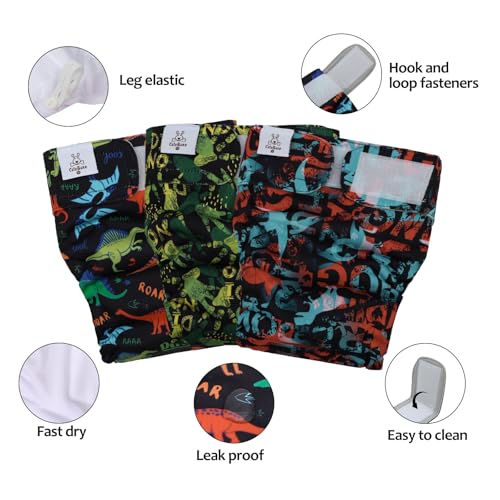 Image of CuteBone Washable Dog Diapers Female No Tail Hole 3 Pack Reusable Doggie Period Training Pants for Docked-Tail Frenchie French Bulldog Boston Terrier Without Tail WWD24XS