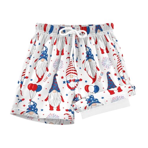 YANENDIE Boy Swim Trunks with Compression Liner Gnomes Red Boys Swim Shorts Quick Dry Beach Shorts