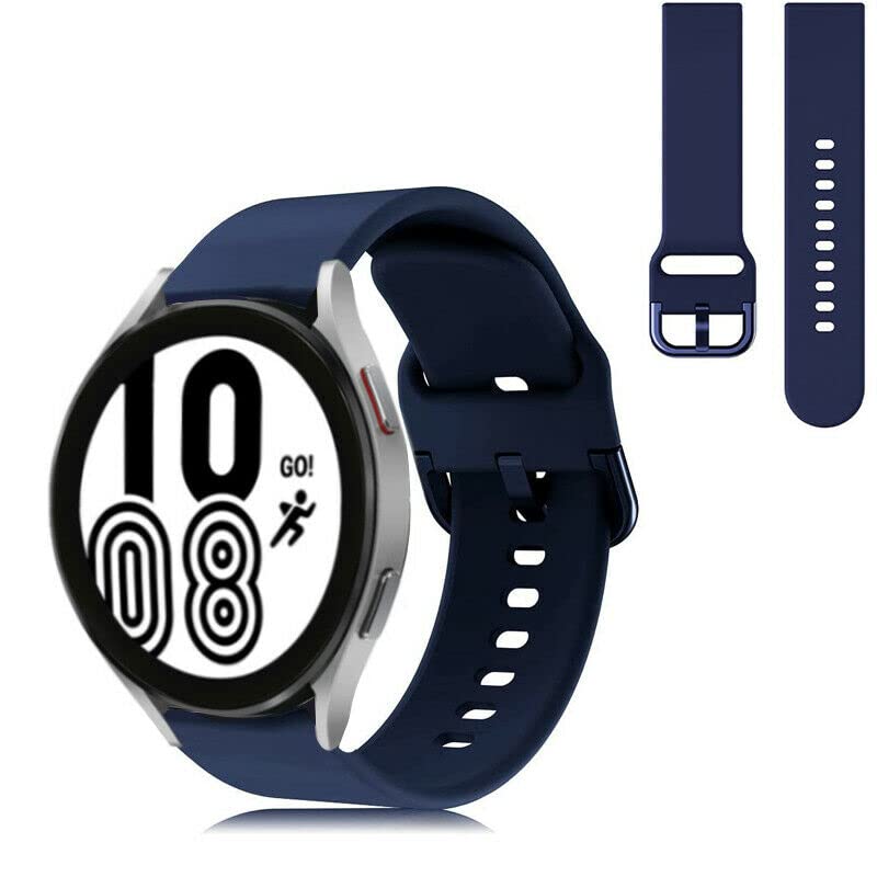 Compatible For Garmin Vivomove 3S / Vivoactive 4s / VENU 2S / Withings Steel HR 36mm/ Fossil Gen 5E Strap Silicone Fitness Wrist Band Classic Buckle Breathable 18mm (Navy Blue)