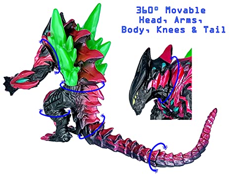 TwCare Ultra Monster EX Arch Belial Action Figure vs Godzilla Toy, 7.9in Tall, 13in Length, Movie Series Movable Joints Soft Vinyl, Travel Bag - Thumbnail 5