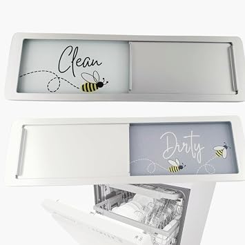 Dishwasher Magnet Clean Dirty Sign, Dishwasher Sign Clean Dirty Magnetic, Slider Bee Kitchen Decor