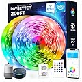 DAYBETTER Smart WiFi Led Lights 200 ft, Led Strip Lights Work with Alexa and Google Assistant, App Voice Remote Control Music Sync Color Changing RGB Strip Lighting for Bedroom Room Decor, 100 ft *2