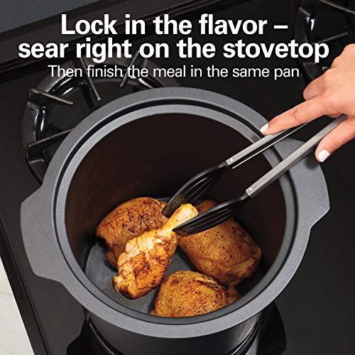 Hamilton Beach 10 Quart Programmable Slow Cooker with Stovetop Safe Crock, Silver
