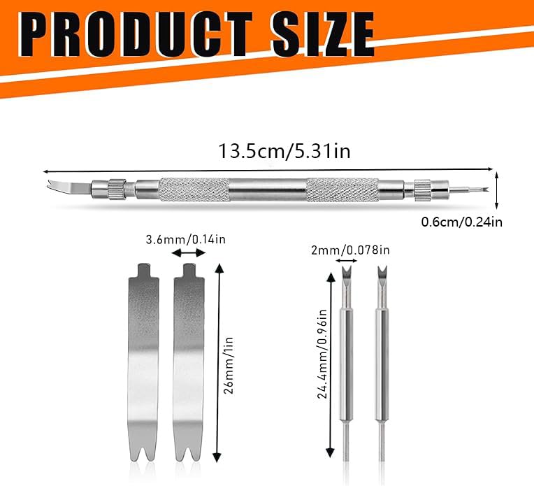 Image of 5pcs Watch Strap Remover Tool, Professional Watch Repair Kit with Fork Heads, Dual-Ended Spring Bar Tool for Watch Band Replacement and Jewelry Making
