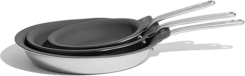 Miniatura 2 de Made In Utensilios de cocina - Juego de 3 piezas (incluye protectores de sartén de 8, 10 y 12 pulgadas), grafito, silicona moldeada, aptos para