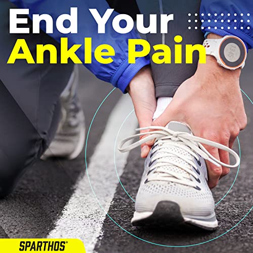 Sparthos Ankle Compression Sleeve (Pair) – Plantar Fasciitis Brace With Arch Support – Foot Ankle Socks For Men And Women – Increase Blood Circulation, Reduce Swelling & Heel Spurs (Black-M) #TOP1