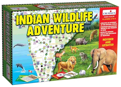 Image of Creative's Indian Wildlife Adventure | Discover The Exotic Wildlife of India Recognizing Animals from Visual Cards | Educational Board Games | Children Development Cards Game for Kids Ages 8 & Up