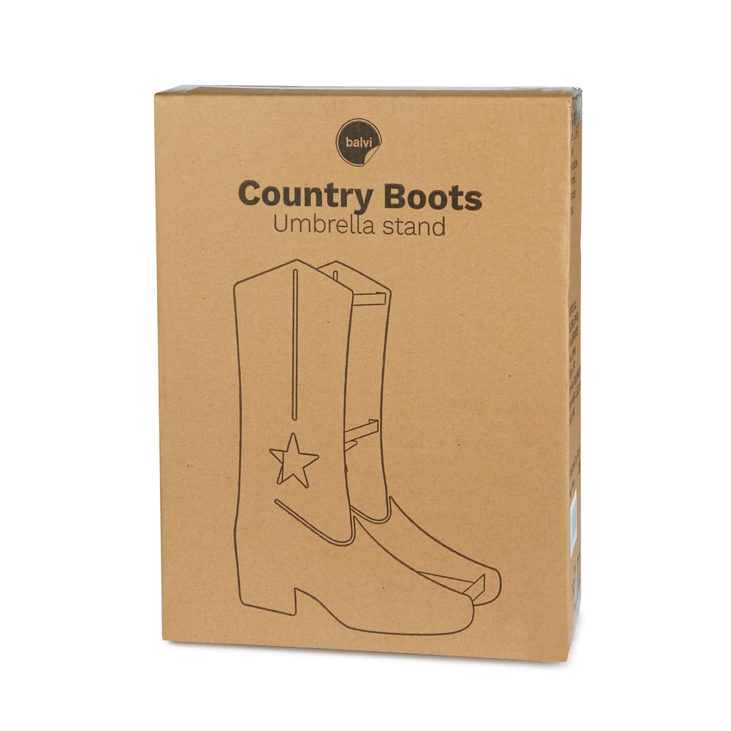 Balvi Porta ombrelli Country Boots Colore Rosa Facile circolazione dell'Aria e con vaschetta per la r