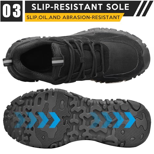 Image of Steel Toe Shoes for Women Men - Lightweight Slip Resistant Safety Work Shoe with Impact & Puncture Resistance for Protection