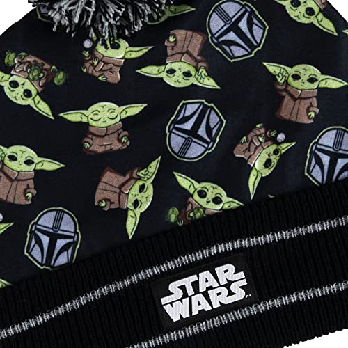 Image of Star Wars Mandalorian Boy's Cuff Beanie & Gloves Set