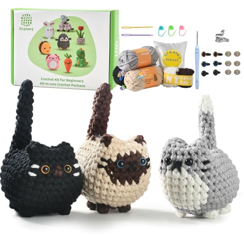 Zepiany Crochet Kit for Beginners, Crochet Cat...