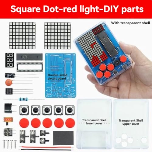 Nelsonerty DIY Console Productie Kit 51 Elektronische Chip Solderen Machine voor Kinderen Set Kleur: Vierkant Licht Rood - Afbeelding 5