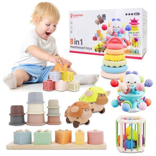 Image of LUCKFUTURE Baby Toys 6 to 18 Months, 8 in 1 Montessori Toy Set, Educational Learning Toy for Toddlers Babies Sensory Toys Newborn Infant Gifts for Boys & Girls