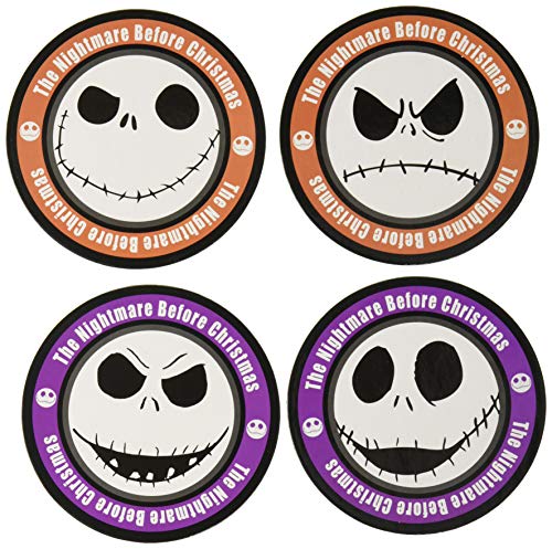 Nightmare Before Christmas Jack Skellington 4-Piece Coaster Set, One Size, Multicolor