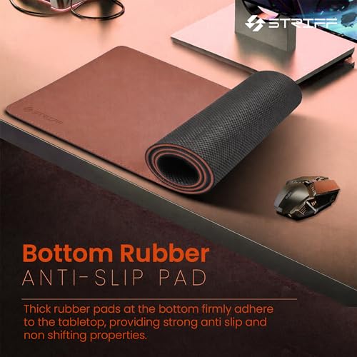 Image of STRIFF EliteMat Premium Vegan Leather Desk Mat (85 x 45 cm) | Anti-Slip | Extended Mouse Pad & Keyboard Mat | Waterproof Laptop Protector for Office, Work from Home, Writing & Gaming