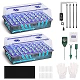 120-Cell Self-Watering Seed Starter Tray with Grow Light, 1–24H Timer, Humidity Dome, Soil pH Meter, Gloves...