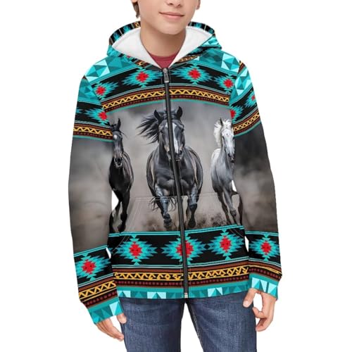 Cozeyat Kids Long Sleeves Hooded Hoodies Zip Up,Loose Sweatshirts Softy Hoodie Jacket Coat,Size S-XL3