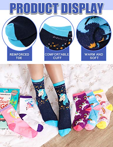Image of Anlisim Girls Socks Cute Animal Pattern Cartoon Novelty Fashion Soft Cotton Socks 6 Pairs