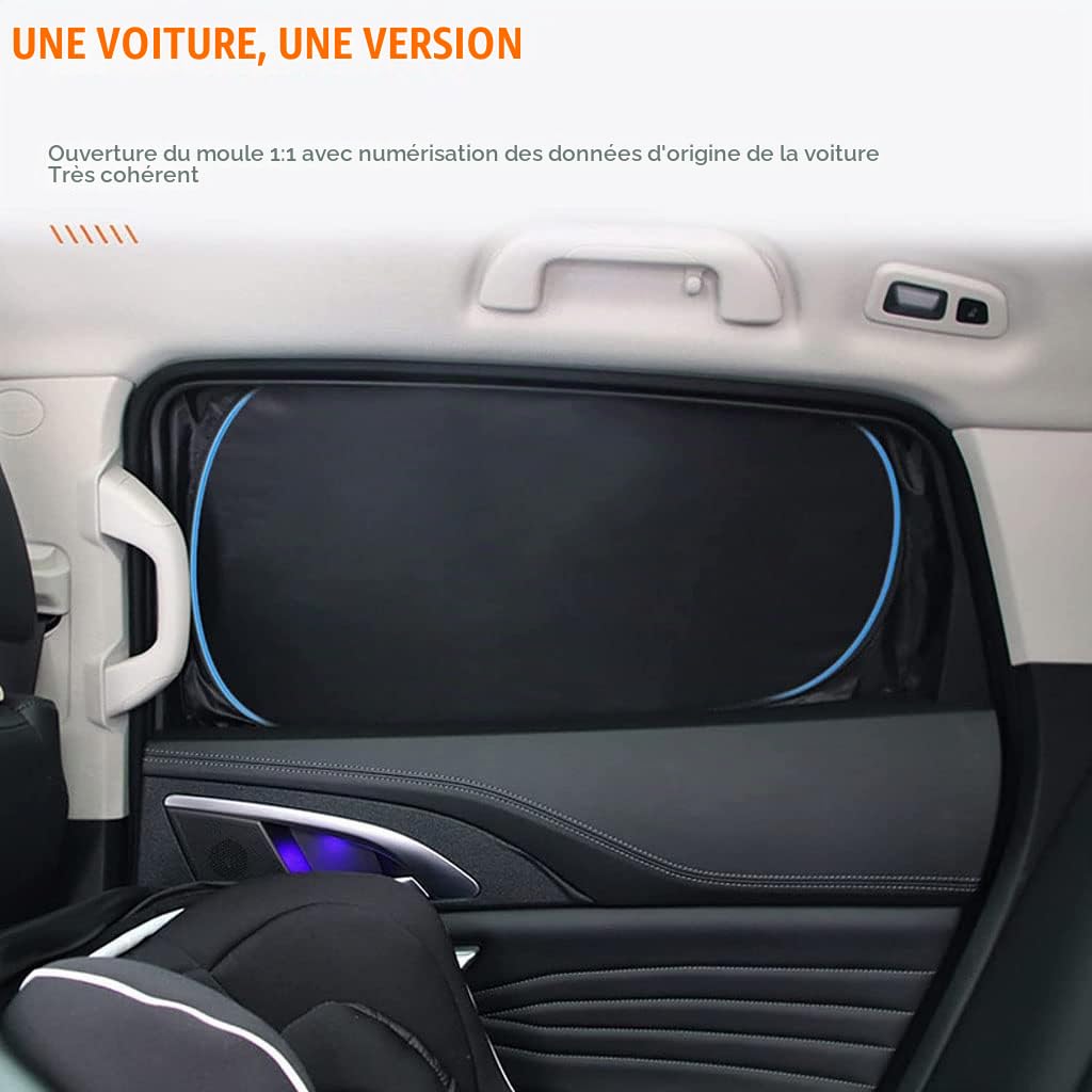 Voiture Vitres LatéRales Pare-Soleil,pour Peugeot 5008 2015-2023 Magnétique Avant Et ArrièRe Pare-Soleil De LatéRales Maille Vitres DéFendre UV Auto Accessories,E/8pcs-wholecar