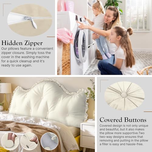 Coussin de lecture dossier lit grand format dossier canapé dehoussable lavable - 7
