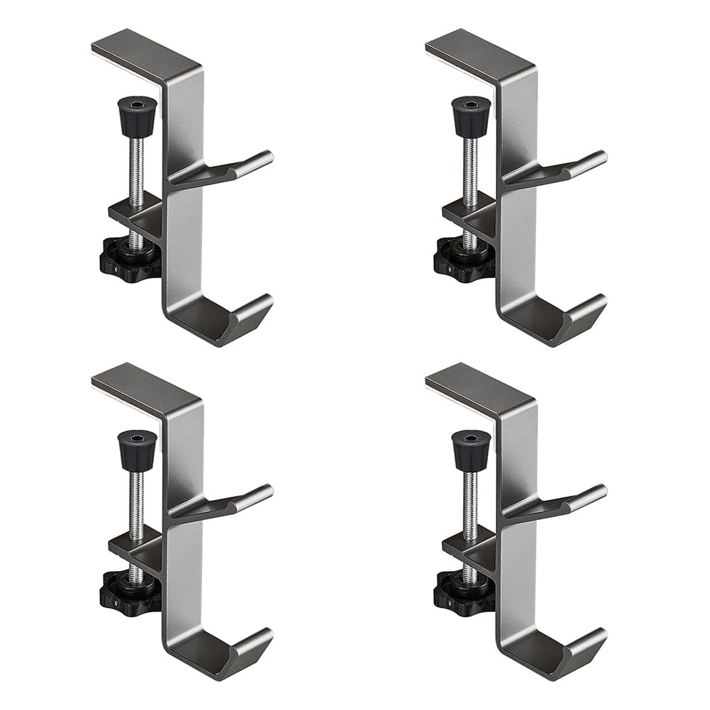 Tuidzljd Adjustable 2-in-1 Mantel Hook, Equipped with Double Hooks for Hanging Socks and Garlands, Rust-Proof Metal, 4 PCs. B
