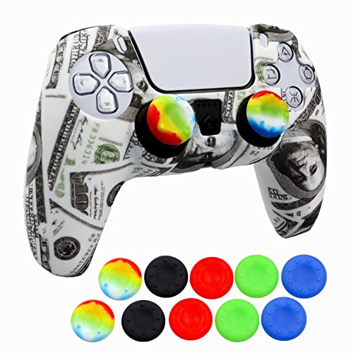 Image of Skin for Xbox Series S /X Ps4 Ps5 Controller, 1pc Anti-Slip Shell Cover Case with 10 Joystick Grips for Playsation 5 Controller Wireless Gamepad (PS5 Controller #16)