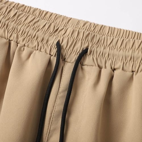 Men's Cargo Pants Classic Straight Leg Work Pants Lightweight Casual Loose Fit Utility Trousers with Drawstring4