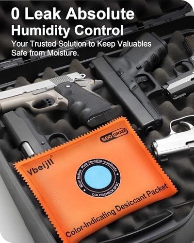 Image of 500 Gram (4 Pack) Color-Indicating Desiccant Packs for Storage, Rechargeable Silica Gel Packets, Dehumidifier for Cars, Gun Safe, 3D Filaments, Safe, Electronics