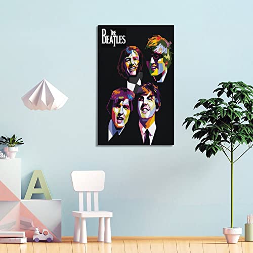 Poster décoratif sur toile The Beatles Pop pour chambre à coucher – 40 x 60 cm - Les Beatles, Paul McCartney, John Lennon, RIngo Starr, George Harrison Poster décoratif sur toile The Beatles Pop pour chambre à coucher - 40 x 60 cm – Image 5