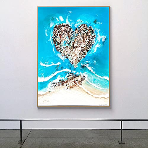 Peinture paysage marin bleu grand format pour illuminer un salon sombre et sans relief