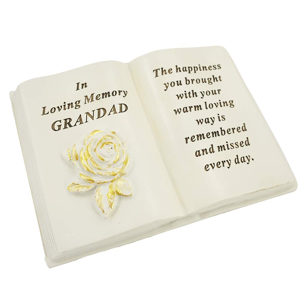 Angraves Special Grandad Brushed Gold Rose Memorial Graveside Book Plaque