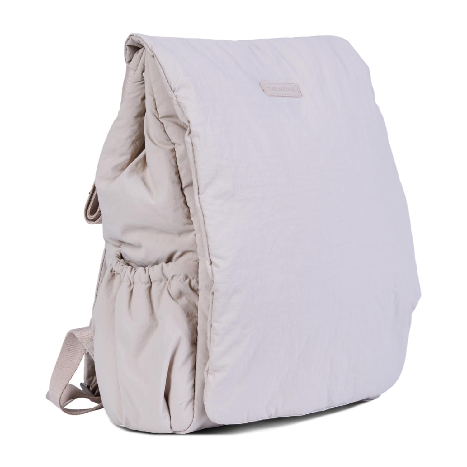 Childhome, Sac à Dos à Langer Bébé Mellow – Matelas à Langer Intégré, Compartiments Organisés, Pochette Isotherme, Pochette Lingettes, Crochets Poussette, Beige