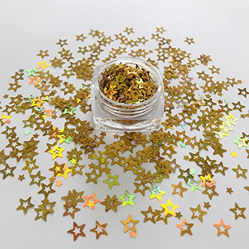 12 Farben Set – Holografische hohle Sternform Pailletten Glitzer Festival Rave Schönheit Make-up Gesicht Körper Nagelkunst Dekoration LB-12C - Image 4