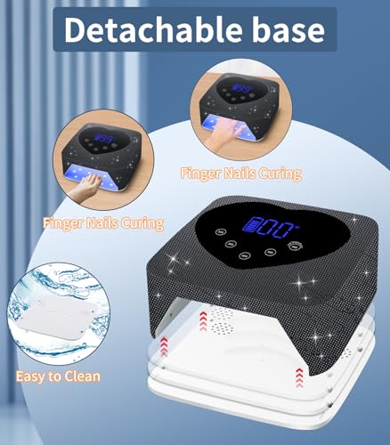 Image of UV Light for Nails, Cordless UV Nail Lamp 72W, Rechargeable LED Dryer | Appearance of Black Diamond, 5 Timer Setting, Touch Control & Auto Sensor, Fast Light Curing Lamp for Salon & Home