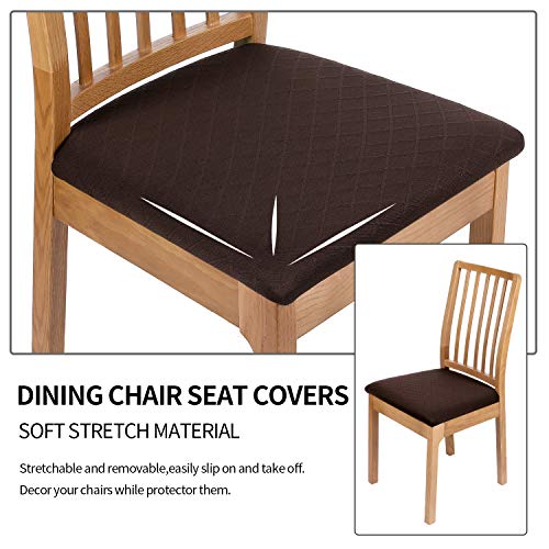 image for Smiry Stretch Jacquard Dining Chair Seat Covers, Removable Washable An