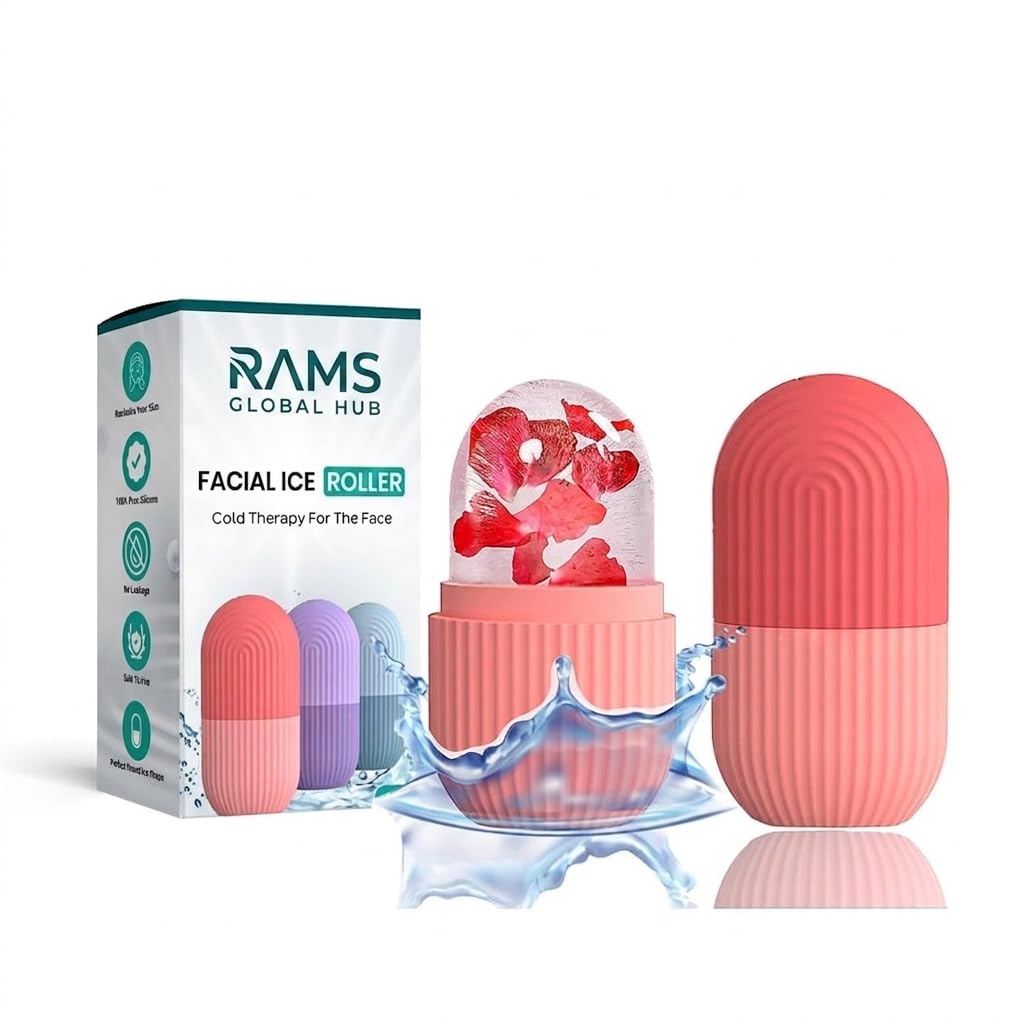 Face Ice Roller Face Massager for Women & Men – Reusable & Unbreakable Face Massager for Glowing Skin, Puffy Eyes & Relaxation – Ice Cube Facial Roller for Skin Care & Skin Britness(Multicolor)-image-10