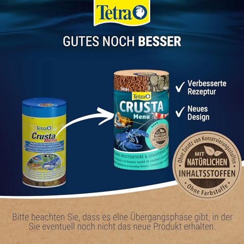 Tetra Crusta Menu - 4in1 Futter mit Sticks, Pellets, Wafern und Granules für Garnelen und Krebse, für eine abwechslungsreiche Ernährung, 100 ml Dose (1er Pack)