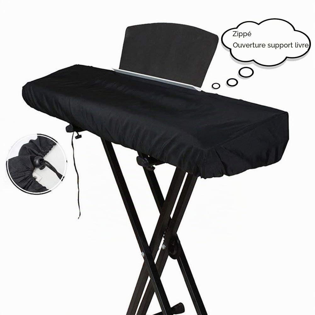 Ruibo Housse pour clavier à 88 touches, housse pour piano électronique avec cordon en tissu Oxford 420D, noir