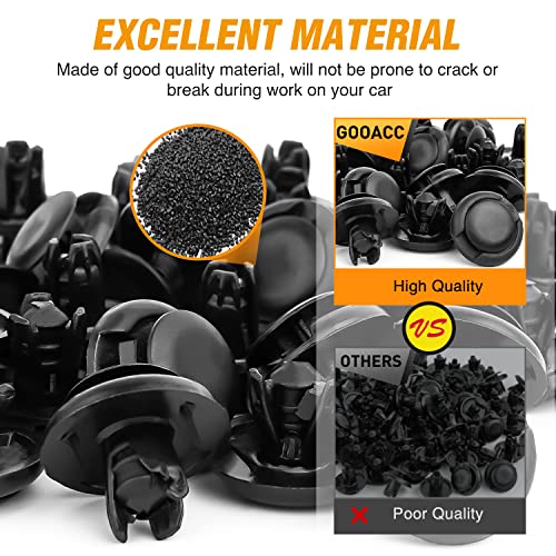 Image of GOOACC 50Pcs Upper Seal Radiator Cover Push-Type Retainer Compatible with Toyota Lexus 90467-08217 4Runner FJ Cruiser Tacoma GX470 Honda Acura 91512-SX0-003 Accord Civic Insight Odyssey