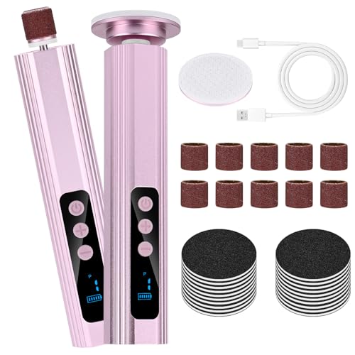 Lima Electrica pies Durezas, Electrica Aparato de Pedicura Eliminar de Callos, Profesional Lima Eléctrica Recargable para Pies con Pantalla LCD y 9 Niveles, para Secos y Agrietados Talones (Rosa)