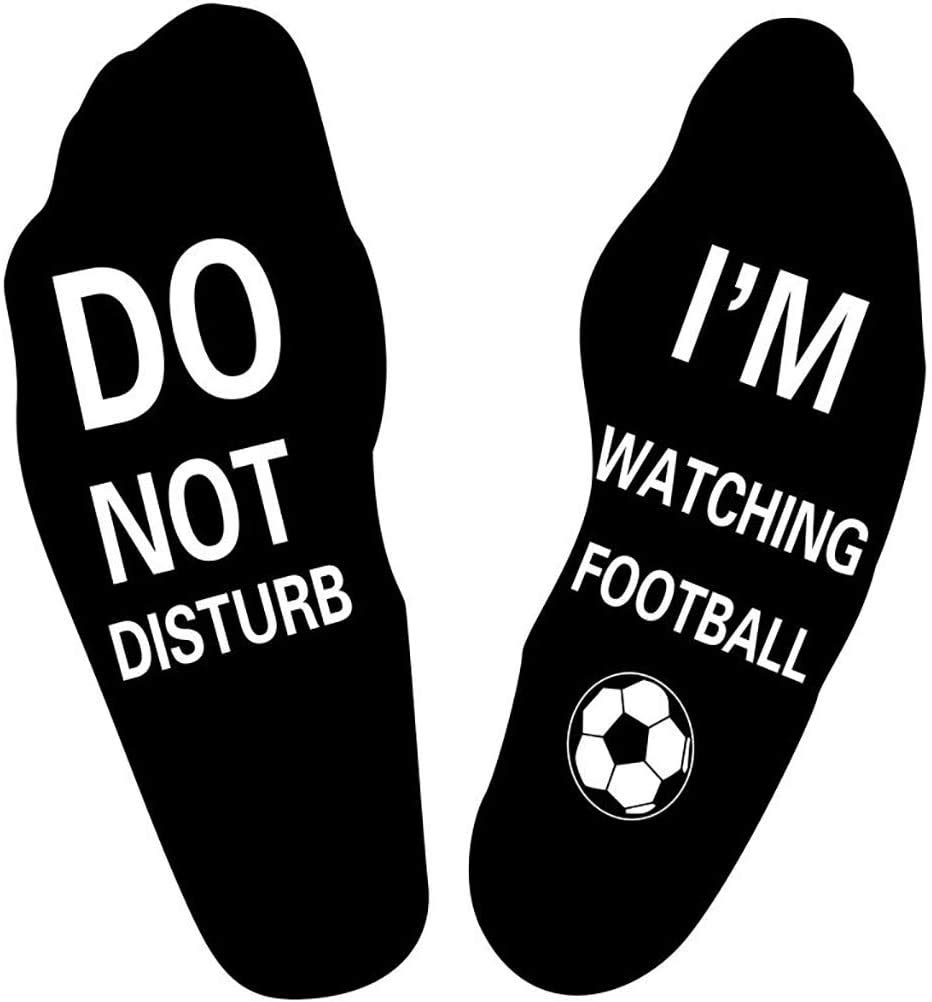 No&Disturb Men's Football-Black Novelty Sock For Wo Do Not Disturb I’m Watching Football Rugby Socks Funny Gifts For Football Lovers