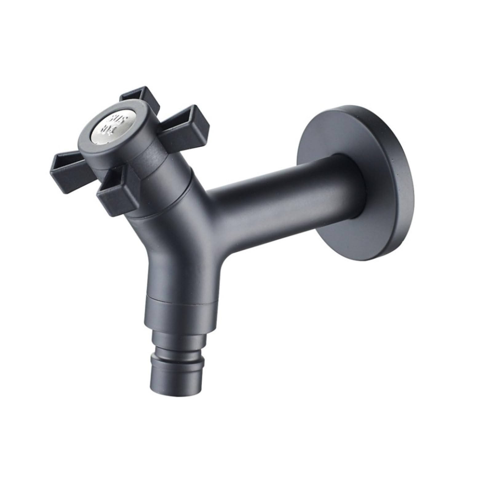 Robinet machine à laver double 304 inox noir pour résoudre le manque de sorties d'eau