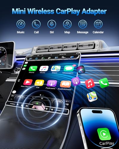 Image of vnilrgle CarPlay Wireless Adapter for Apple iPhone(2026 Upgraded) Bluetooth Dongle Convert Wired to Wireless Adapter for CarPlay, Plug and Play, Auto Connect Fast and Stable(Pink)