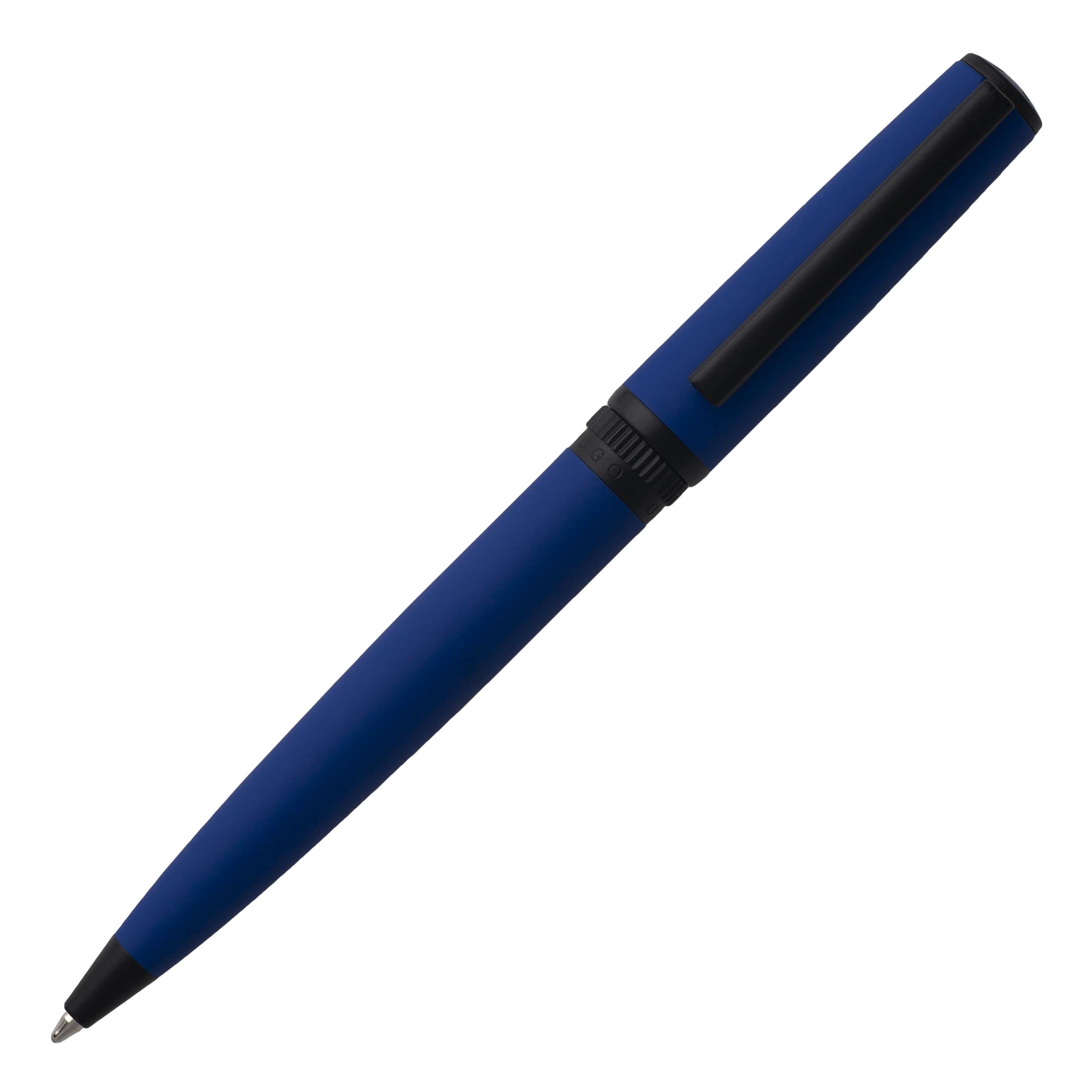 Hugo Boss Schreib-Set Kugelschreiber Gear Matrix Blue und A5 Notizblock Elegance Storyline Blue Plain in der Geschenkbox, HPBN121L