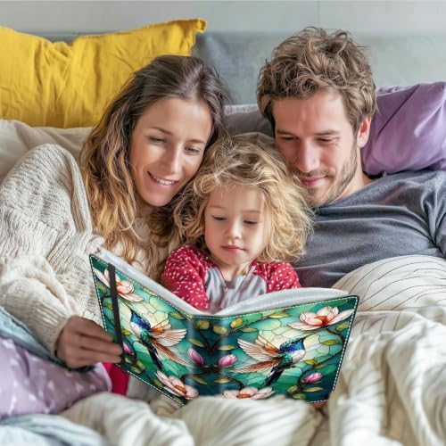 Image of Photo Album 4x6 120 Photos with Strong Elastic Band, Hummingbird Glass | Large Capacity Premium Leather Picture Album, Portable Wallet Albums Photo Book for Family Anniversaries Wedding Baby